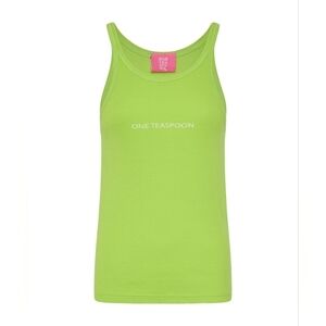NWT CYBER LIME ONE TEASPOON LOGO SINGLET TANK